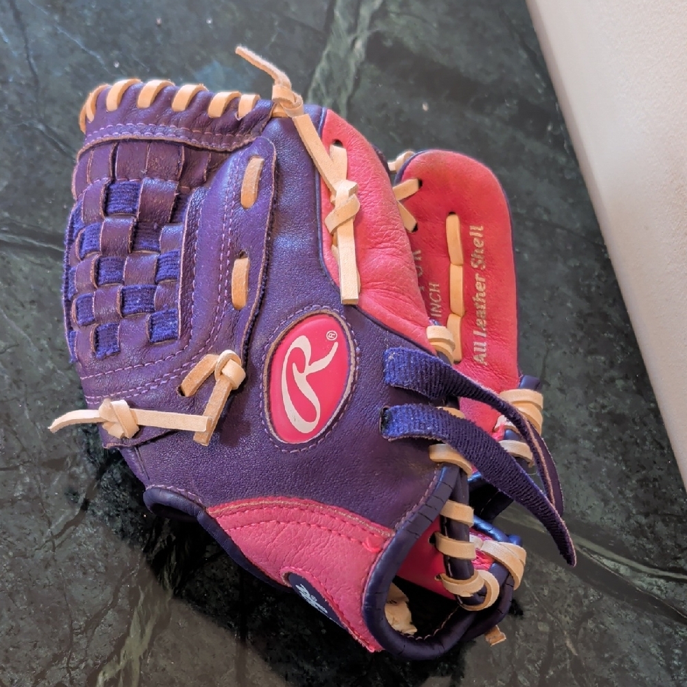 Rawlings Pink and Purple Youth Baseball Glove